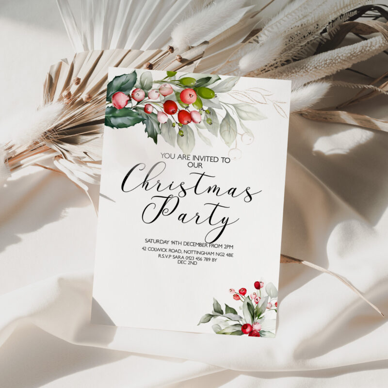 Christmas Party Foliage Invitation 4