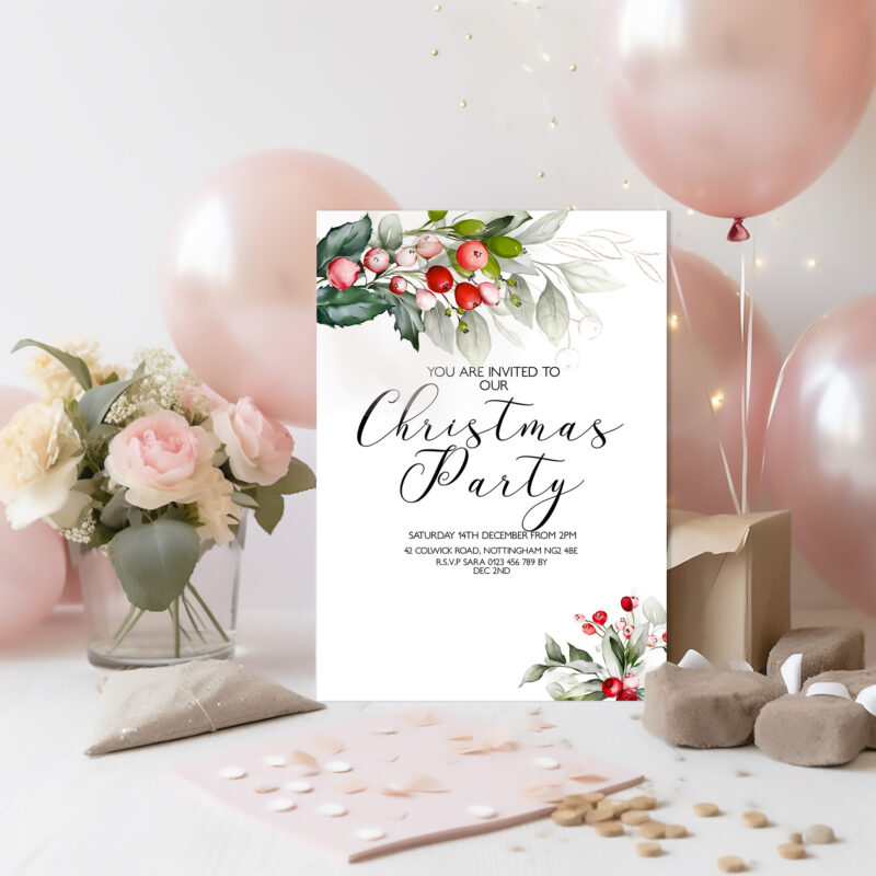 Christmas Party Foliage Invitation 5