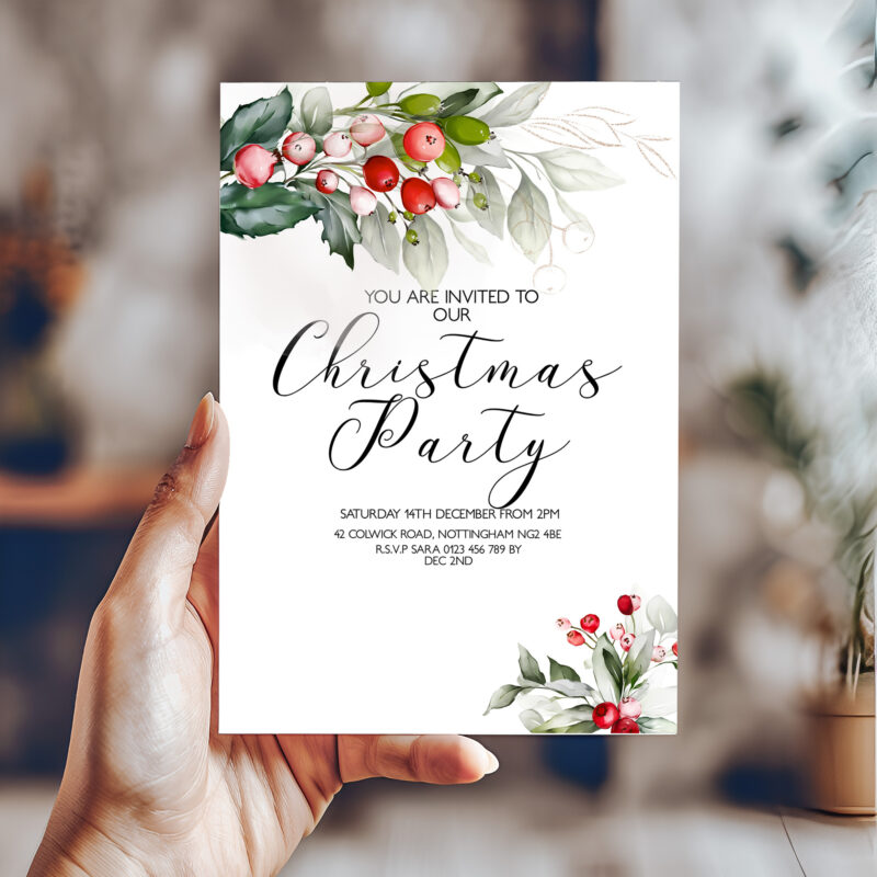 Christmas Party Foliage Invitation 6