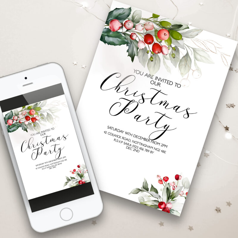 Christmas Party Foliage Invitation 7