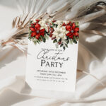 Christmas Party Poinsettia Invitation 4