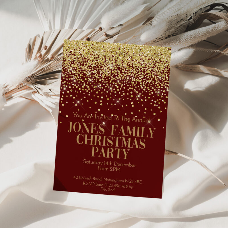 Christmas Red and Gold Invitation 4