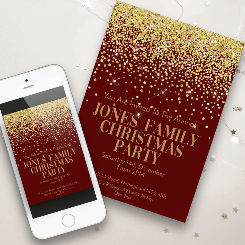 Christmas Red and Gold Invitation 7