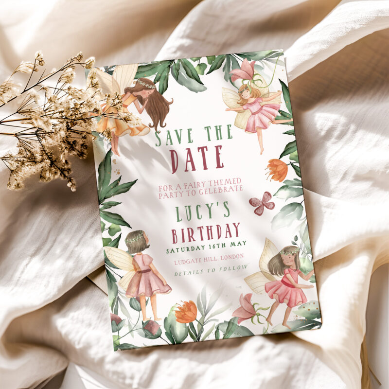 Fairy Birthday Save The Date Invitation 1