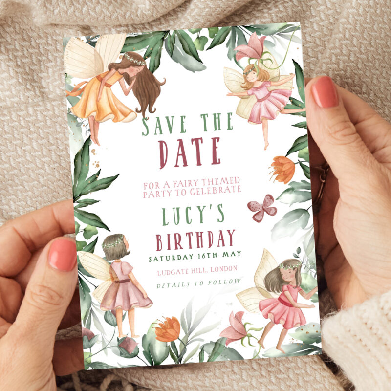 Fairy Birthday Save The Date Invitation 3