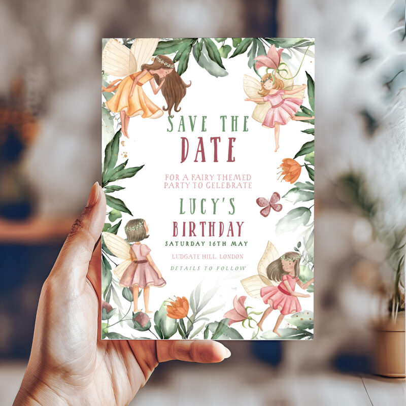 Fairy Birthday Save The Date Invitation 6