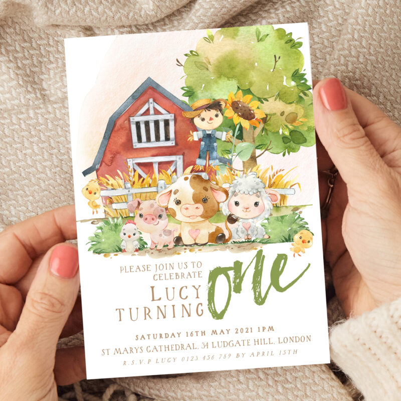 Farm 1st Birthday Invitation 3