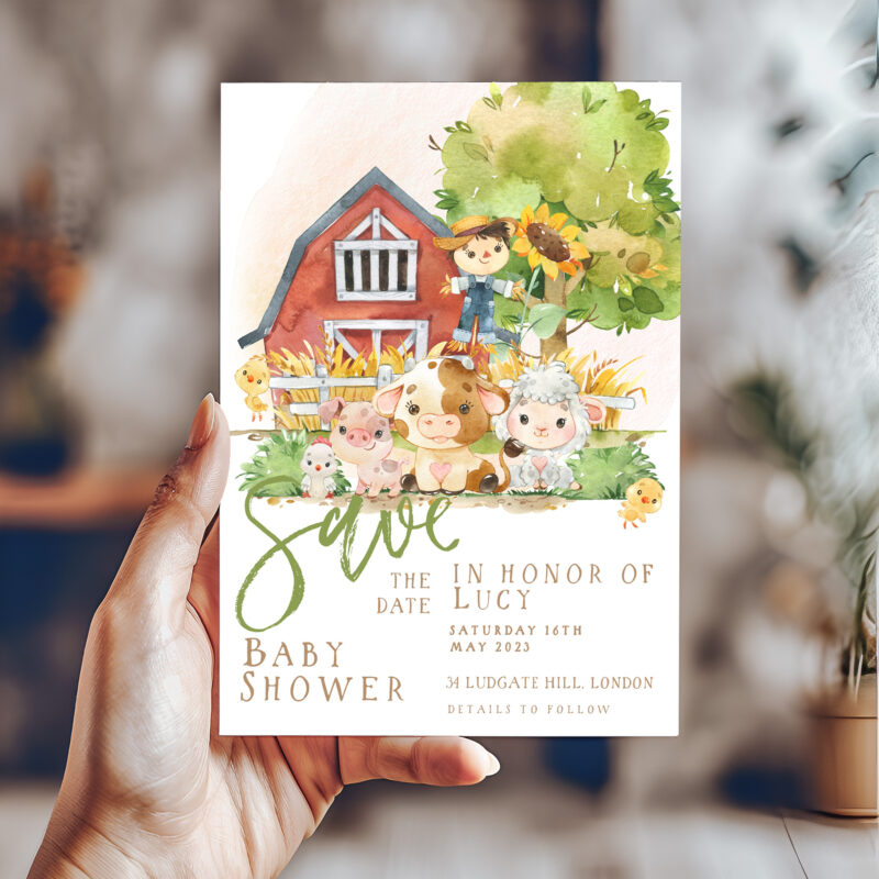 Farm Baby Shower Save The Date Invitation 6