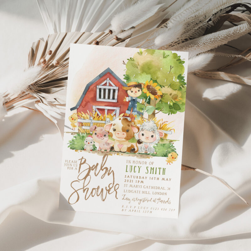 Farm Baby shower Invitation 4