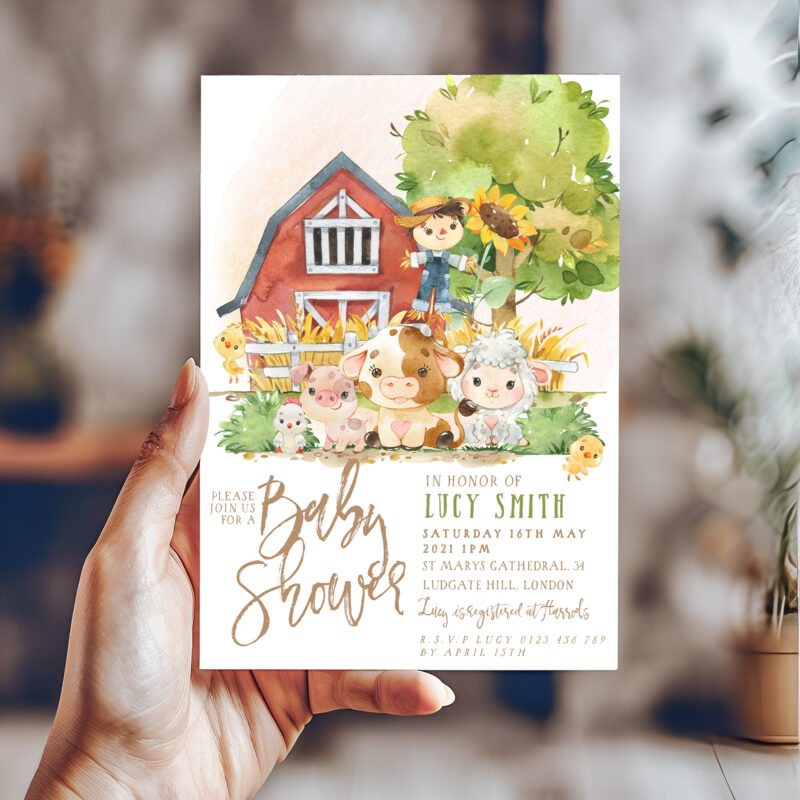 Farm Baby shower Invitation 6