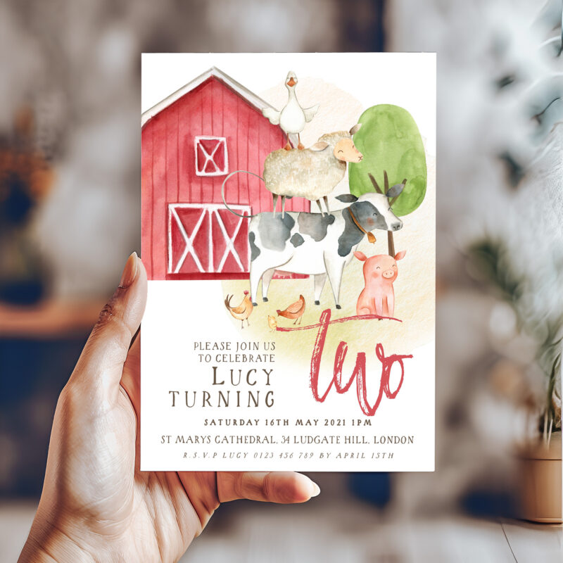 2nd Birthday Farm Yard Invitation