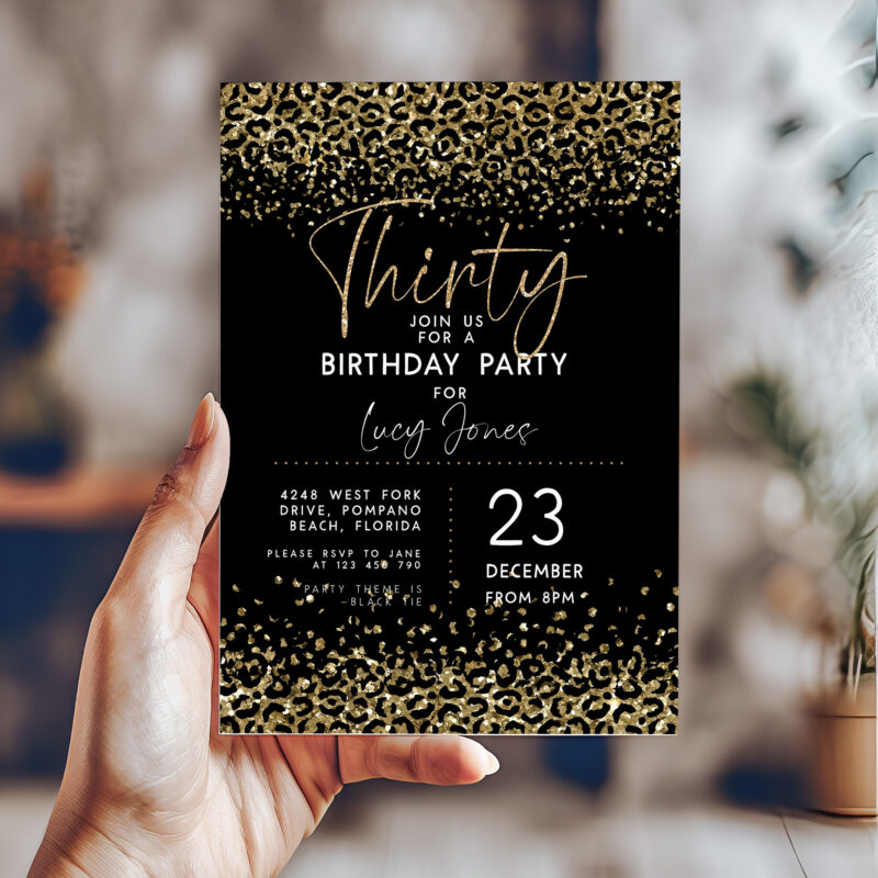 Leopard Print 30th Birthday Invitation 6