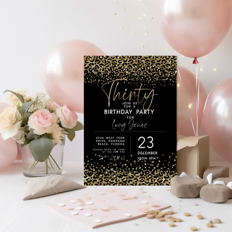 Leopard Print 30th Birthday Invitation 7