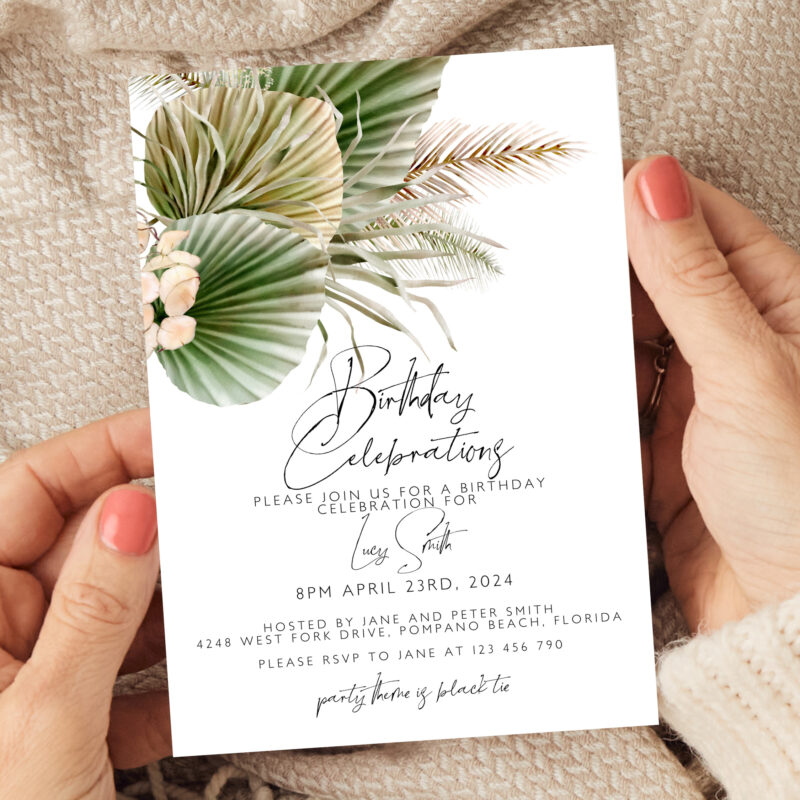 Pampas Birthday Invitation 3