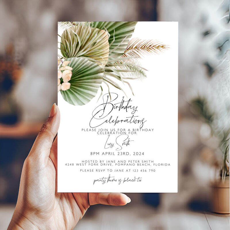 Pampas Birthday Invitation 6