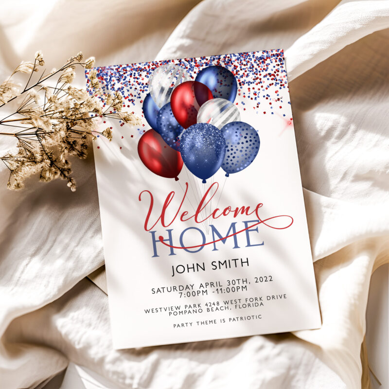 Patriotic Welcome Home Invitation 1