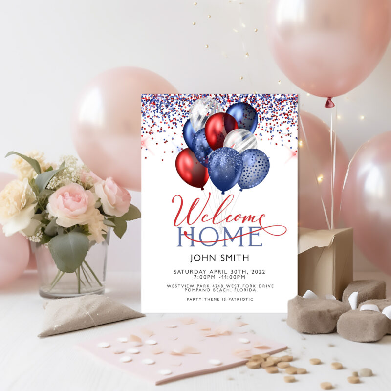 Patriotic Welcome Home Invitation 3