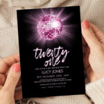 Pink Disco Ball Birthday Invitation 3