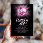 Pink Disco Ball Birthday Invitation 6