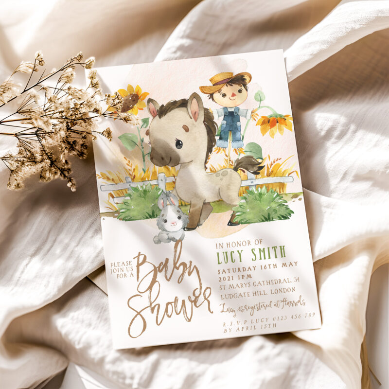 Pony Baby Shower Invitation 1