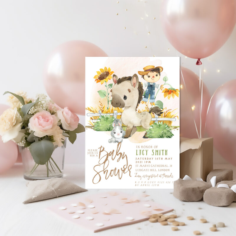 Pony Baby Shower Invitation 5