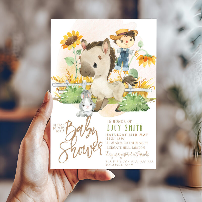 Pony Baby Shower Invitation 6