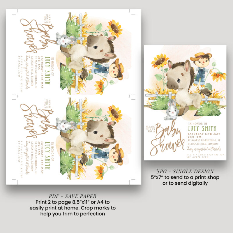 Pony Baby Shower Invitation 8