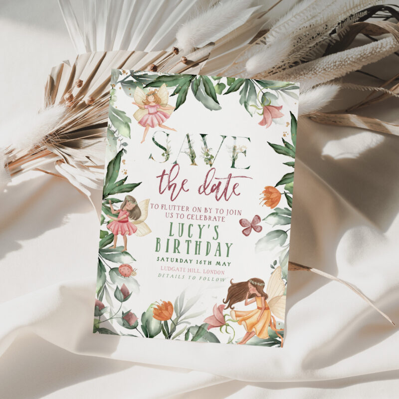 Save The Date Fairy Birthday Invitation 4