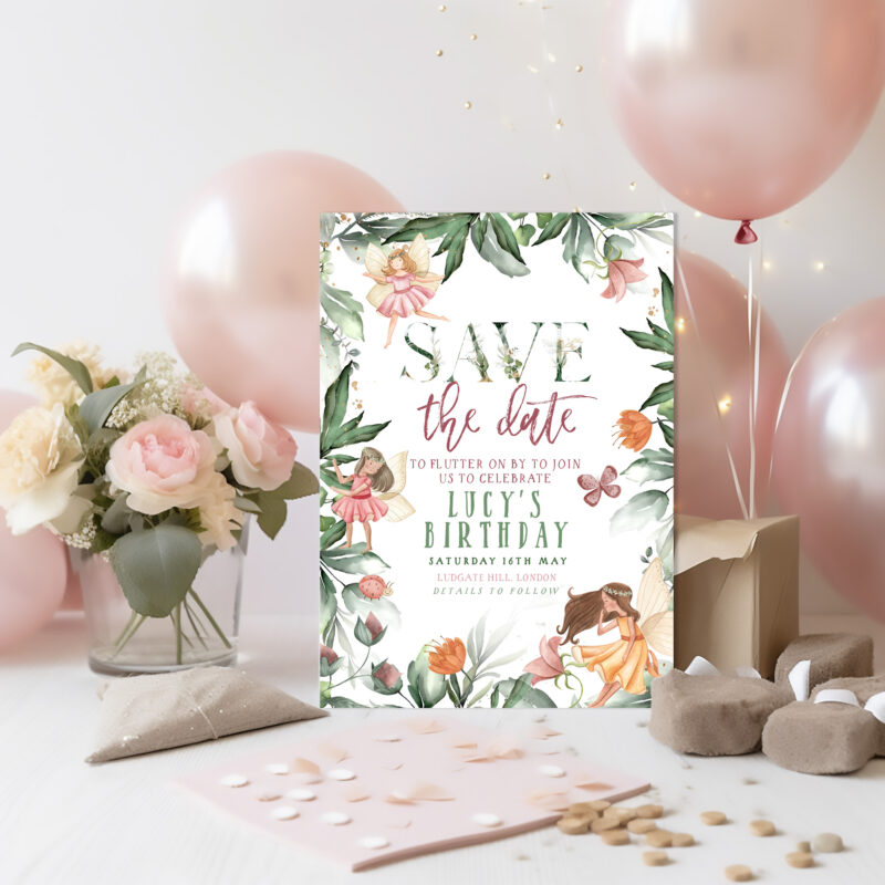 Save The Date Fairy Birthday Invitation 5