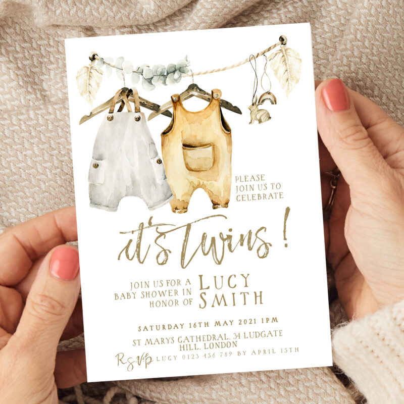 Twins Baby Shower Invitation 5