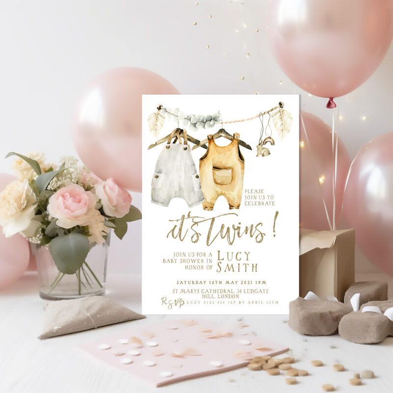 Twins Baby Shower Invitation 7