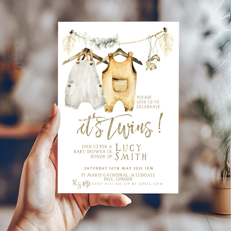 Twins Baby Shower Invitation 8