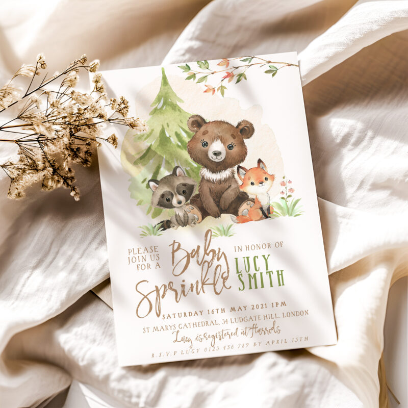 Woodland Baby Sprinkle Invitation