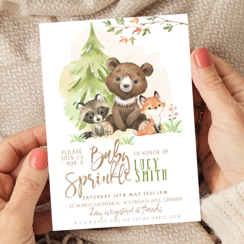 Woodland Baby Sprinkle Invitation