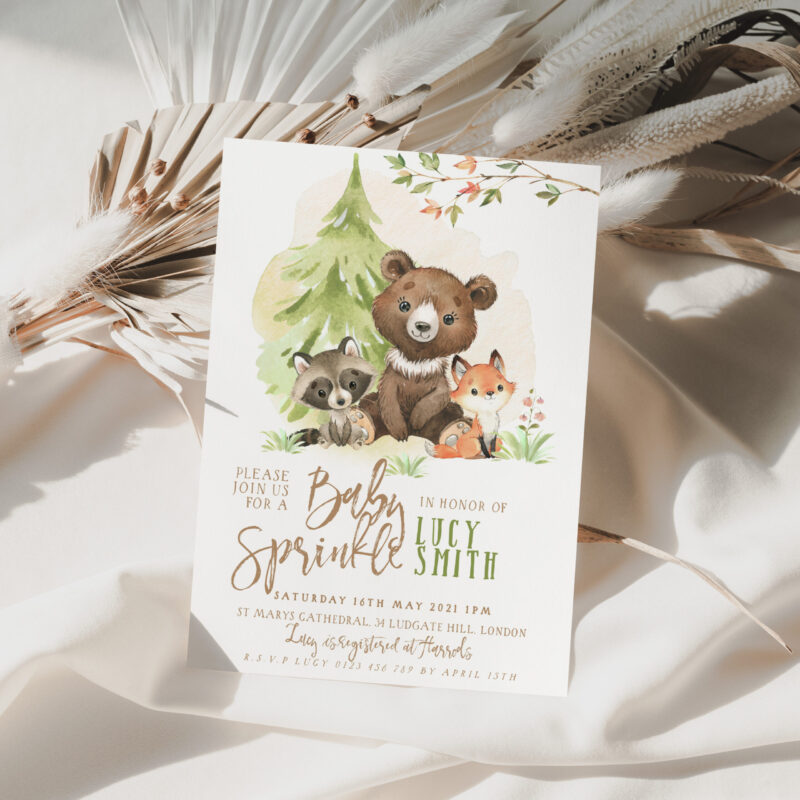 Woodland Baby Sprinkle Invitation