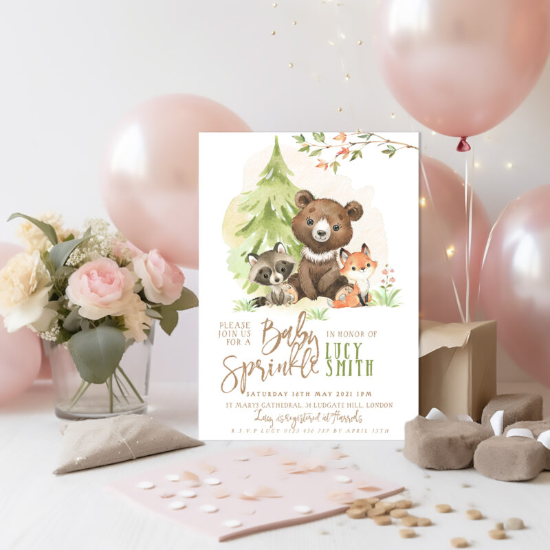 Woodland Baby Sprinkle Invitation