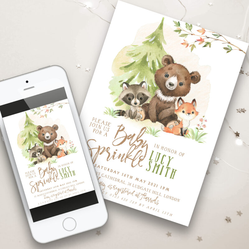 Woodland Baby Sprinkle Invitation