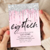 Pink Glitter Birthday Invitation