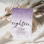 18th Purple birthday invite