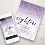 18th Purple birthday invite