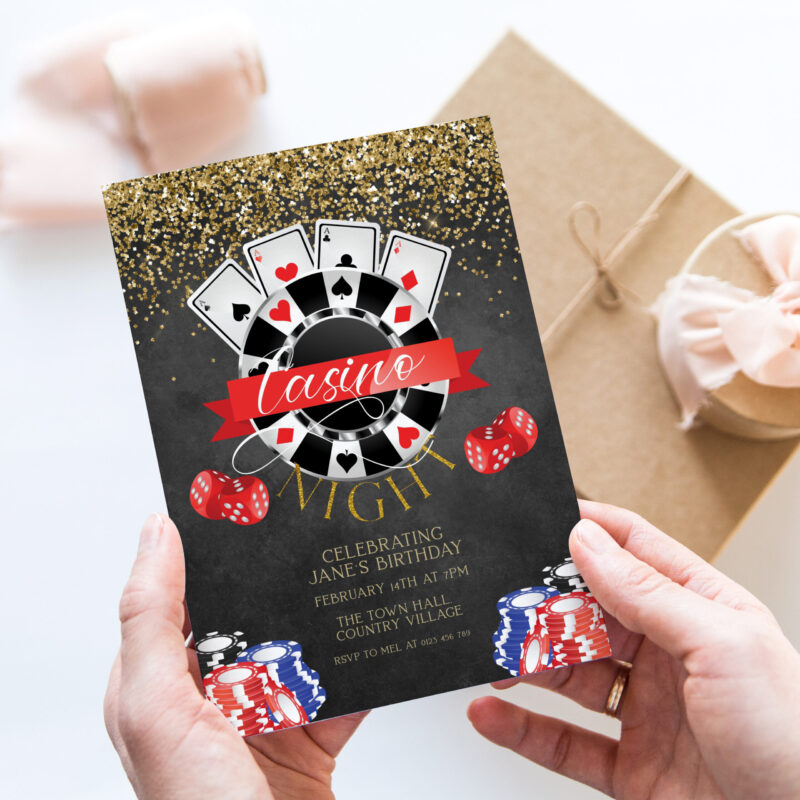 casino theme party invite