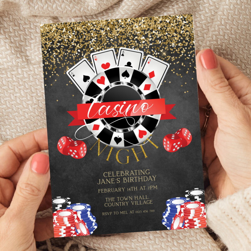 casino theme party invite