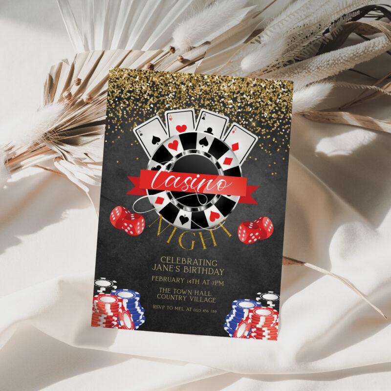 casino theme party invite