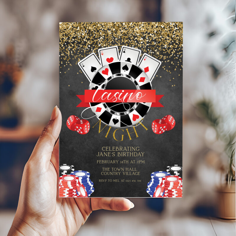 Casino Night Party Invitation