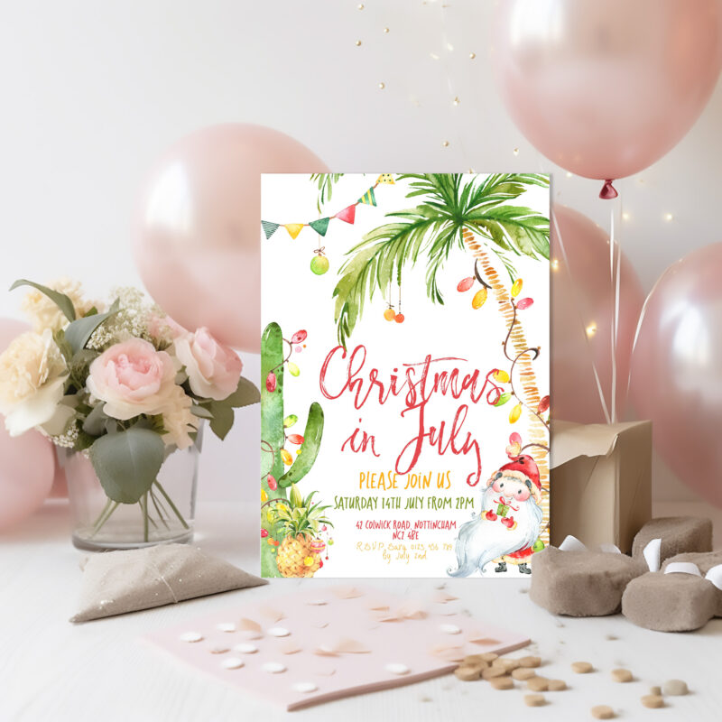 christmas in july invitation