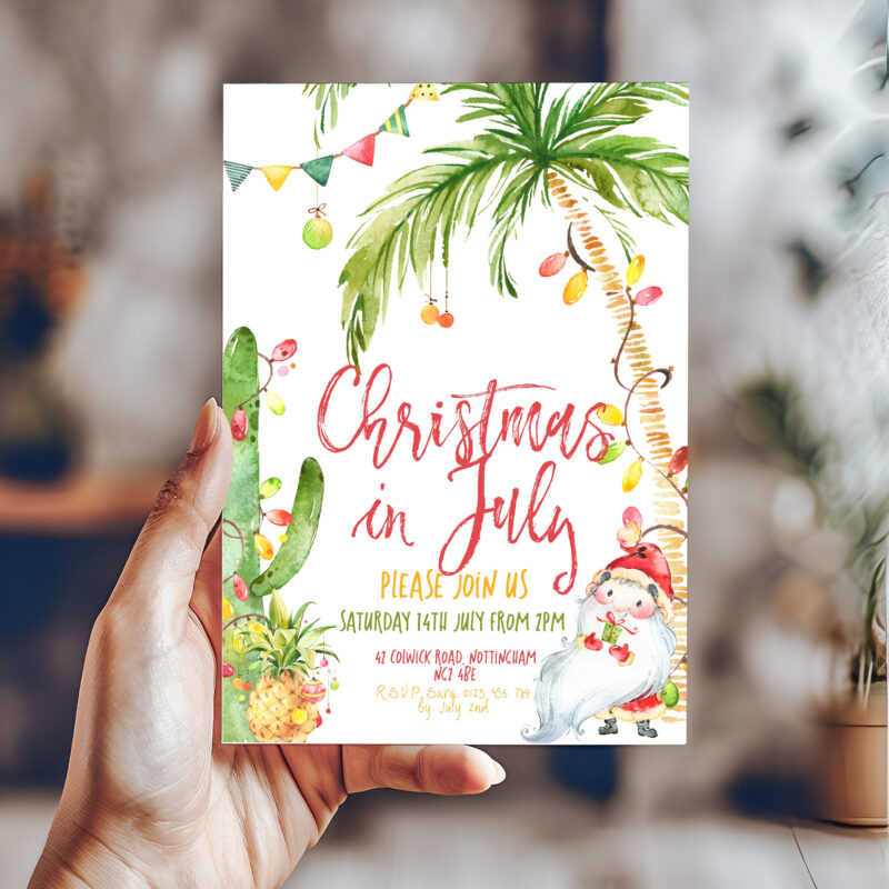 christmas in july invitation