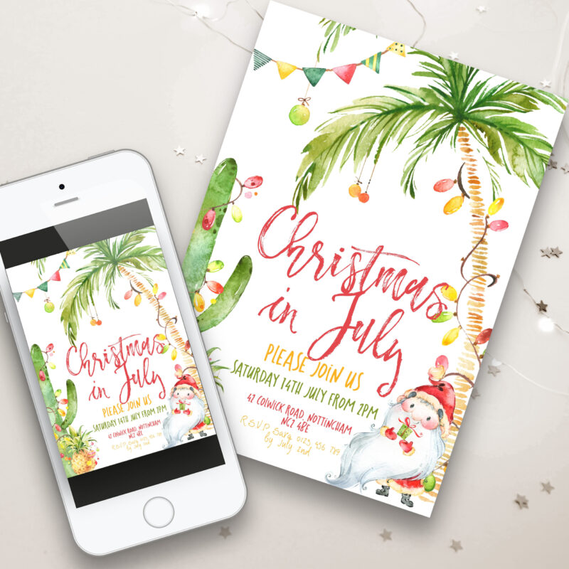 christmas in july invitation