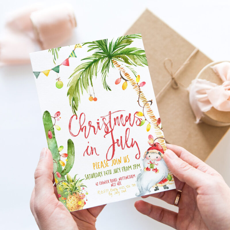 christmas in july invitation