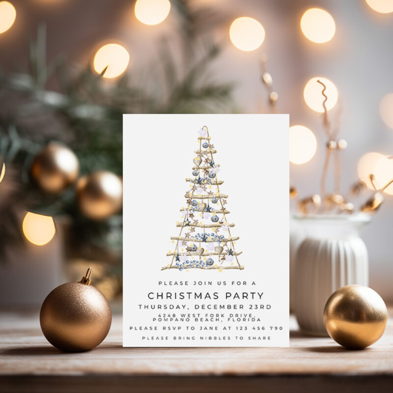 christmas party nordic invitation