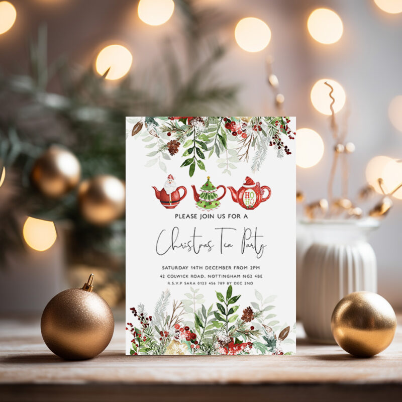 Christmas Tea Party Invitation